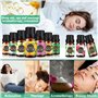 MOYKSRR Ensemble D'huiles Essentielles, Huiles Essentielles 20 x 10 ML, Huiles Essentielles Aromathérapie 100% Pures pour Diffus