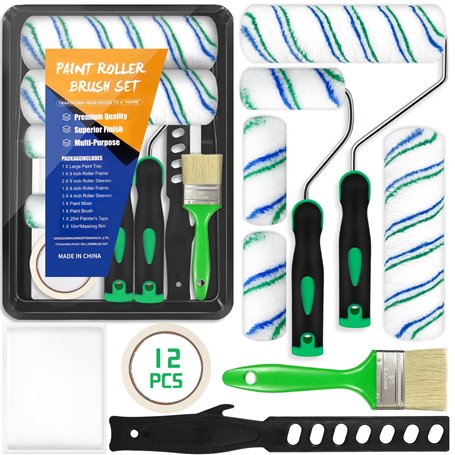 JEDWKFA Lot de 12 Pièces Rouleau Peinture