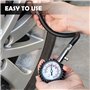 CZC AUTO Manomètre de pression de pneu avec tuyau d'air flexible 100 PSI très résistant et précis certifié ANSI pour voiture, vé