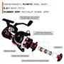 baitcasting Moulinet, moulinets pêche Carp Fishing 5.2 : 1 Bobine à Haute Vitesse Puissant traînée 9 kg / 19,84 Livres pour Eau 