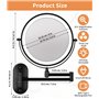 jutyum Miroir cosmétique mural avec grossissement 1X/10X - Éclairage LED - Miroir de maquillage mural avec éclairage à intensité