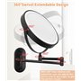 jutyum Miroir cosmétique mural avec grossissement 1X/10X - Éclairage LED - Miroir de maquillage mural avec éclairage à intensité