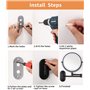 jutyum Miroir cosmétique mural avec grossissement 1X/10X - Éclairage LED - Miroir de maquillage mural avec éclairage à intensité