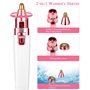 Bixury Rasoir Électrique Pour Femme 2 en 1 Rasoir Femme Electrique Rasoir Electrique avec Lumière LED Rasoir Indolore avec 2 Têt