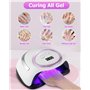 Lampe UV Ongles Gel, 288W Professionnel Sèche Automatique avec 4 Minuteries, Écran Tactile, Capteur Automatique, Poignée Portabl