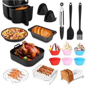 Cexovo Accessoire Air Fryer Ninja 17 Pièces Moule Silicone Air Fryer Air Fryer Accessoires sans BPA pour Philips Airfryer XL 6