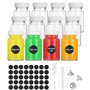 Hixava 12 Pièces 60ML Petites Bouteilles Petite Bouteille en Verre Vide Bouteilles Miniatures Bouteilles de Jus en Plastique ave