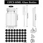 Hixava 12 Pièces 60ML Petites Bouteilles Petite Bouteille en Verre Vide Bouteilles Miniatures Bouteilles de Jus en Plastique ave