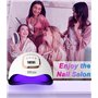 JOFLVA Lampe UV LED Ongles Gel, 380W Professionnel Sèche Ongles Automatique, Séchage Rapide, 81 LED Lampe, Grand LCD Ecran, 4 Mi