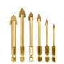 TIMESETL 6 pcs Perceuse à Verre Hexagonale Till Foret avec revêtement en Titane Céramique Foret 4mm / 5mm / 6mm / 8mm / 10mm / 1
