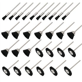 NIUPIKA Lot de 30 brosses de polissage en poils métalliques doux en nylon avec tige de 2