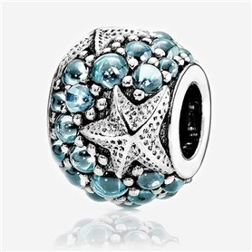 Charm océanique avec étoiles de mer pour bracelets Pandora en argent sterling avec oxyde de zirconium