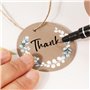 50pcs Étiquettes Kraft Étiquettes Rond avec Cordon de Chanvre Motif Feuilles Bricolage pour Emballage de Cadeau Sac Cadeau Décor