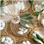 50pcs Étiquettes Kraft Étiquettes Rond avec Cordon de Chanvre Motif Feuilles Bricolage pour Emballage de Cadeau Sac Cadeau Décor