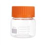 Pastein Pyrex Lot de 6 bouteilles rondes en verre graduées à large ouverture 250 ml avec bouchon à vis GL80 en polypropylène ora