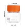 Pastein Pyrex Lot de 6 bouteilles rondes en verre graduées à large ouverture 250 ml avec bouchon à vis GL80 en polypropylène ora