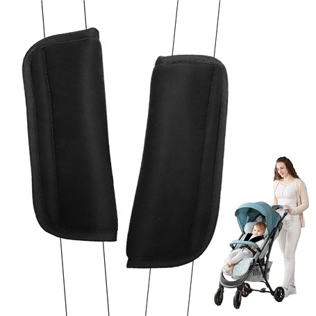 ASIRYVA Lot de 2 housses de sangle de siège de voiture pour poussette de bébé | Coussinets universels pour ceinture de sécurité