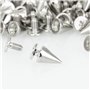 DECARETA 100Pcs Rivet Cône, Rivets Cuir Antirouille Rivets Clous Cône Style Punk pour Décoration Sacs Bricolage Bracelets en Cui