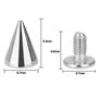 DECARETA 100Pcs Rivet Cône, Rivets Cuir Antirouille Rivets Clous Cône Style Punk pour Décoration Sacs Bricolage Bracelets en Cui