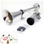 Dhuille Avertisseur pneumatique de 45 cm avec klaxon de 12 V 150 dB et compresseur - En zinc chromé - Pour tout véhicule 12 V, c