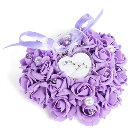 Yosoo Boîte d'anneau 15x13cm en Forme de Rose Romantique Blanc Aider à marier écrin élégant avec la Lunaire Accessoire de Bijoux