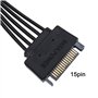 YINETTECH Lot de 2 câbles d'extension d'alimentation SATA, 15 broches mâle vers femelle, câble de disque dur 30 cm, 18 AWG pour 