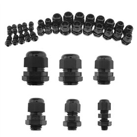 BIYM 30pcs Kit de Presse-étoupe en Nylon Connecteur étanche M8-M20 Couvercle d'étanchéité IP68 Écrou de Verrouillage Réglable 3m