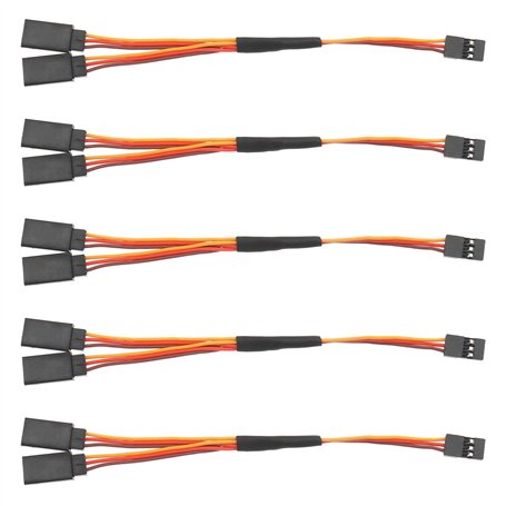 be in your mind Câble d'extension Servomoteur de Type Y Connecteur Compatible pour Futaba JR Spektrum Hitec (1 mâle à 2 Femelle)