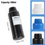Lot de 3 flacons de 500 ml pour chambre sombre - Avec bouchons - Appareil de développement de photos (noir)