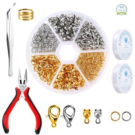 CAUTIOUS 465PCS Fermoir Bracelet avec Fil Elastique pour Bracelet