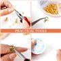 CAUTIOUS 465PCS Fermoir Bracelet avec Fil Elastique pour Bracelet, Pince Bijoux et Anneau Bracelet, Fermoir Collier Attaches et 