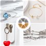 CAUTIOUS 465PCS Fermoir Bracelet avec Fil Elastique pour Bracelet, Pince Bijoux et Anneau Bracelet, Fermoir Collier Attaches et 