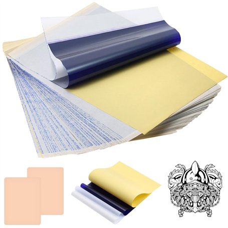 GZCZCC 50 PCS Papier de Transfert Tatouage 2 Simili Cuir Silicone Papier de Transfert Thermique Imprimable Papier de Transfert