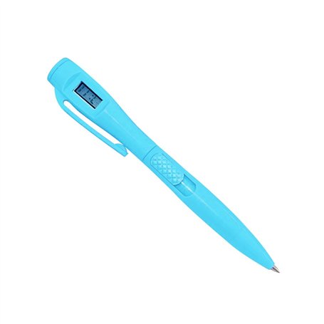 Steellwingsf Montre numérique électronique Stylo à bille Étudiant Stylo Examen scolaire Cadeau papeterie Bleu