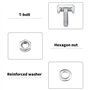 Câble de batterie 8pcs T-Bolt 304 en acier inoxydable M6 Connecteur de borne de batterie de voiture Tendeur, pour pièces de comm