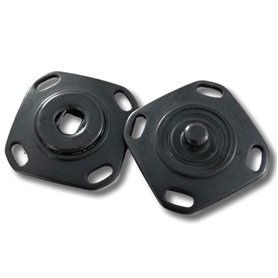 Lot de 3 boutons pression carrés en métal pour coudre Snaps Couture DIY 27 mm Noir mat