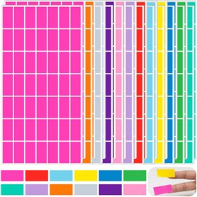 Lot de 1176 étiquettes autocollantes rectangulaires colorées