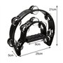 MIVIDE 4pcs Tambourin Demi-Lune, Tambourin Adulte Avec 40 grelots, Tambourin à Main pour Fête, Musiciens(Noir)
