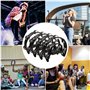 MIVIDE 4pcs Tambourin Demi-Lune, Tambourin Adulte Avec 40 grelots, Tambourin à Main pour Fête, Musiciens(Noir)