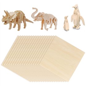 LOLYSIC Lot de 12 Contreplaqué 300x300x3mm feuilles de tilleul