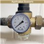 UHARBOUR Manometre Pression Eau, ManomèTre Pression Eau 0-10 Bar, Manometre 1/4 BSP Montage Arrière, Manometre Pression avec Cad