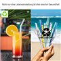 Lot de 8 Paille en Verre Réutilisables, Incurvé Paille Verre Transparente avec 2 Brosses de Nettoyage, Longueur 20 cm Glass Stra