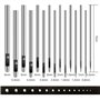 Huayue 15pcs Poinçon Creux En Cuir, Outils De Poinçon De Trou Perforateurs à Trous Pour Cuir Outils De Travail De La Maroquineri