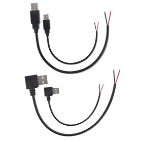 KSOPUERT Lot de 4 câbles USB 2.0 à fil nu à extrémité ouverte 30