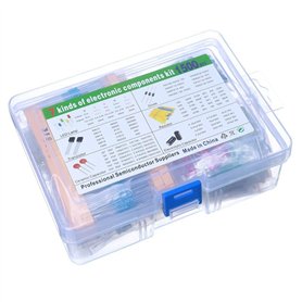 KSOPUERT Lot de 1500 composants électroniques - Résistances à couche métallique DIP - Diodes LED - Diodes communes - Transistors
