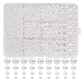 Zhenle Lot de 1320 perle blanche artificielles rondes pour fabrication de bijoux