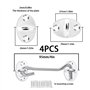 Lot de 4 loquets et verrous de portes 、crochet fermeture porte 、avec 16 vis de montage
