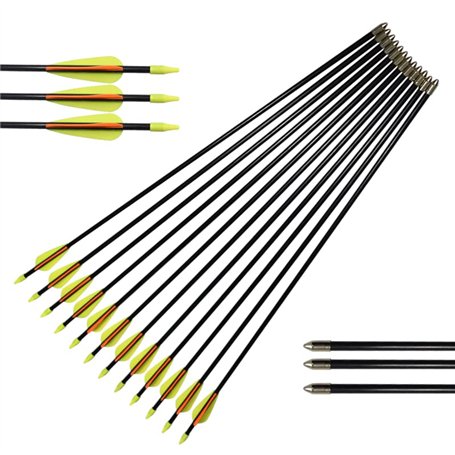 Flèches en Fibre de Verre Flèches d'entraînement 30 Pouces avec Tube de Support de flèche Arcs Classiques en Verre de sécurité a