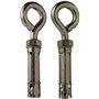 YoiYee Lot de 2 boulons à œil d'ancrage M10 x 70 mm avec écrou hexagonal