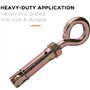 YoiYee Lot de 2 boulons à œil d'ancrage M10 x 70 mm avec écrou hexagonal, en acier zingué jaune avec anneau pour fixation robust
